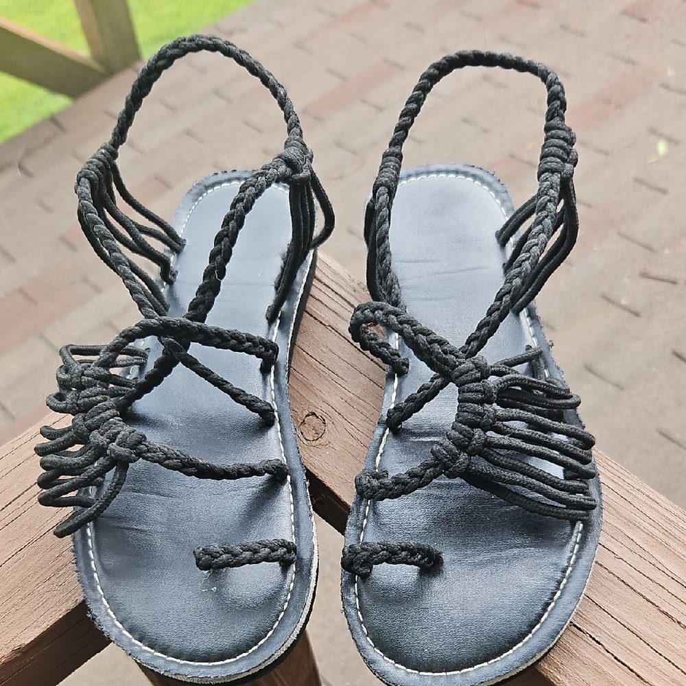 Black Braided Women's Sandals